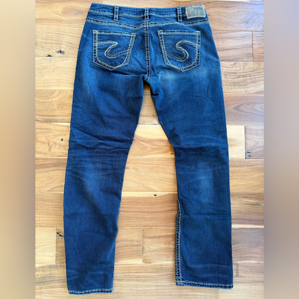 Silver Jeans Dark Blue Suki High Straight Leg Jeans